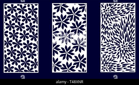 Set of Decorative laser cut panels. Stock Vector