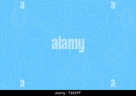 Abstract topographic map lines on blue background. Vector illustration . Stock Vector