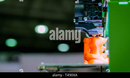 Automatic three dimensional 3D printer machine printing plastic model Stock Photo