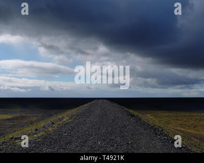 gravel road in the south iceland Stock Photo