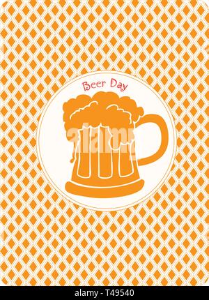 The reverse side of the playing card for Beer Day Stock Vector