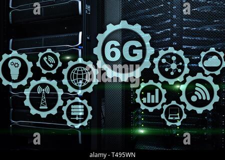 Future Communications Fast Technology. 6G Network Connection Concept. High Speed Mobile Wireless Technology Stock Photo