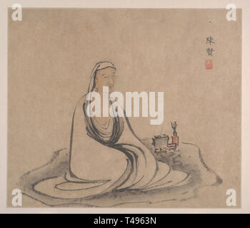 'The Sixteen Arhats Album' is the late Ming Dynasty painter Chen Xian painted in the autumn of 1634    《十六罗汉画册》是明末画家陈贤绘于1634年秋 Stock Photo