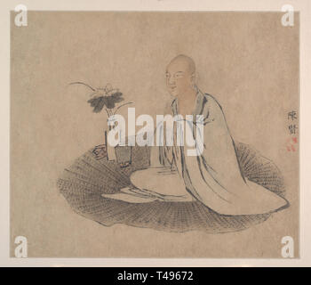 'The Sixteen Arhats Album' is the late Ming Dynasty painter Chen Xian painted in the autumn of 1634    《十六罗汉画册》是明末画家陈贤绘于1634年秋 Stock Photo