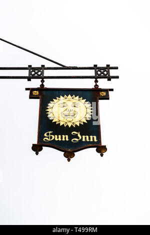 Ornate Wrought Iron Inn sign, The Middle House, Mayfield, East Sussex ...