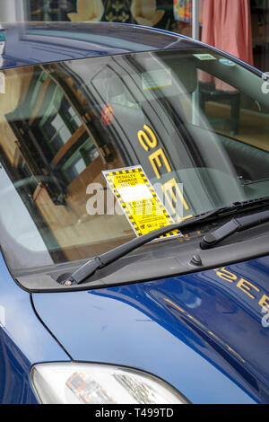 Parking penalty notice on car windscreen Stock Photo