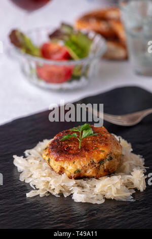 bavarian kaspressknoedel a cheese dumpling Stock Photo
