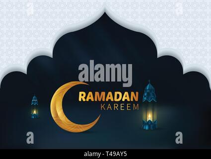 Happy Beautiful Ramadan Kareem Vector Background Illustration Stock Vector