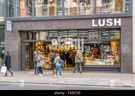 A branch of Lush, cosmetic retailers, in Oxford Street. Stock Photo