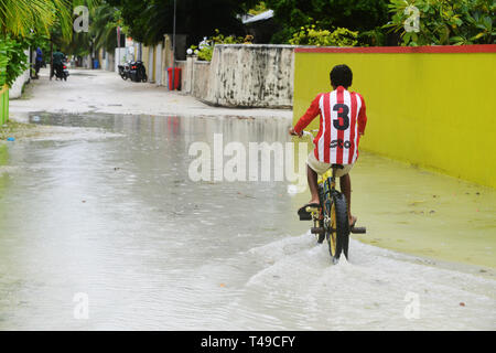 Flooding in Maldives Stock Photo