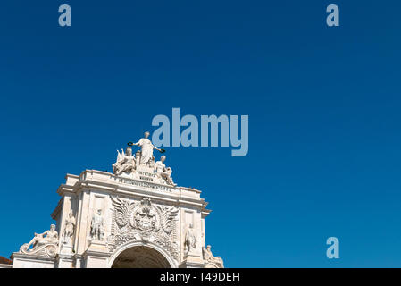 Arco da Rua Augusta triumphal arch in Lisbon, Portugal, Europe Stock Photo