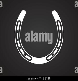 Horse shoe icon on background for graphic and web design. Simple vector sign. Internet concept symbol for website button or mobile app. Stock Vector