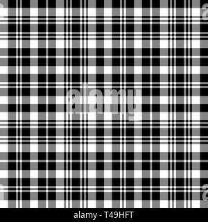 Black watch tartan fabric texture seamless pattern. Vector illustration. Stock Vector