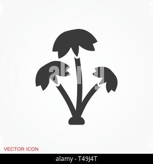 Coconut trees Icon vector sign symbol Stock Vector