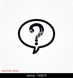 Information support, question mark icon vector sign symbol Stock Vector
