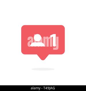 Follower notification. Social media icon user. Stock Vector