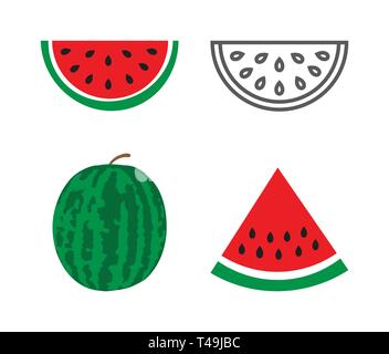 Watermelon icons set Stock Vector