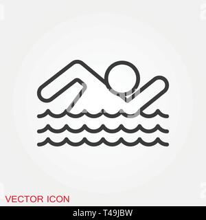 Swimming icon vector sign symbol Stock Vector