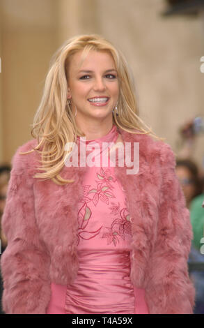 LOS ANGELES, CA. November 17, 2003: Pop star BRITNEY SPEARS on Hollywood Blvd where she was honored with the 2,242nd star on the Hollywood Walk of Fame. At 21, she is also the youngest artist to be honored with a star in the music category. Stock Photo