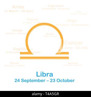 Zodiac sign libra. Vector illustration on white background Stock Vector