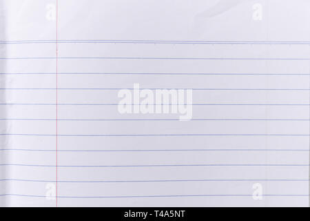 Top view empty lined paper background and texture. Stock Photo
