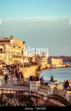 Ortigia Sicily sunset Stock Photo