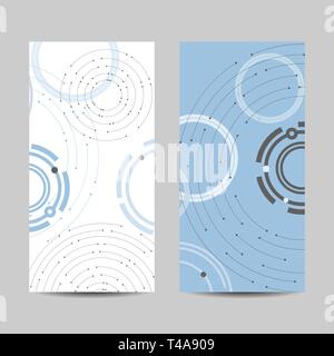 Set of horizontal banners. Geometric pattern with connected lines and dots Stock Vector