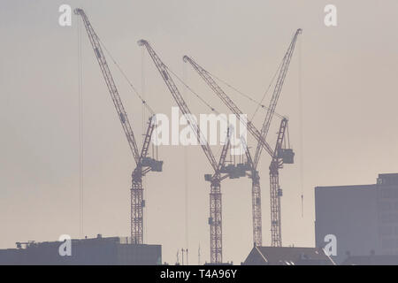 Construction site with crane located in the center of Masterdam Stock Photo