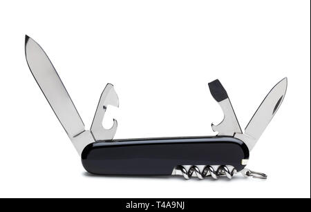 Swiss army knife isolated on white Stock Photo