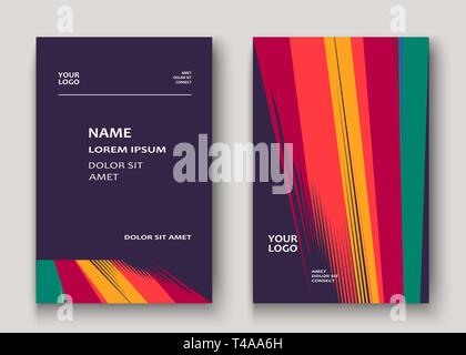 Minimal modern cover collection design. Dynamic colorful gradients flat colors in retro 90s style. Future geometric patterns lines. Trendy minimalist  Stock Vector