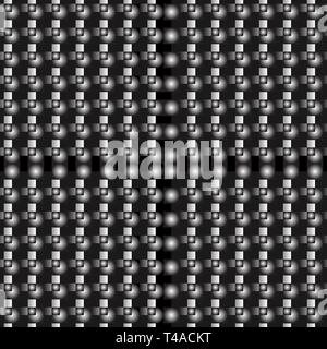 Vector seamless abstract pattern. Black and white balls and squares. Repeating endless template. Modern stylish texture. Concept for background design Stock Vector