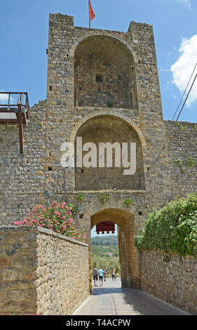 Medieval fortress town of Monteriggioni in Tuscany, italy Stock Photo