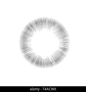 Grunge circle tire tracks frame isolated on white background Stock Vector