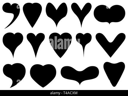 Set Of Different Hearts isolated on white Stock Photo - Alamy
