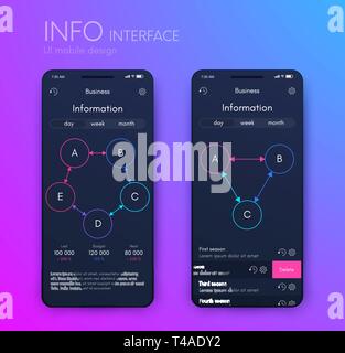 Mobile phone application for analytics. stock vector Stock Vector