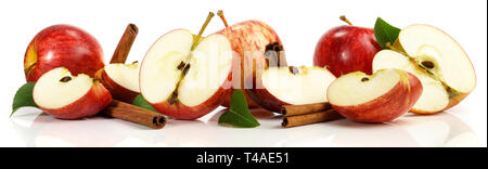 Apples Royal Gala - Panorama on white Background Stock Photo