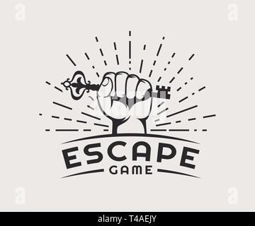Escape game logo. Vector badge isolated on a white background. Stock Vector