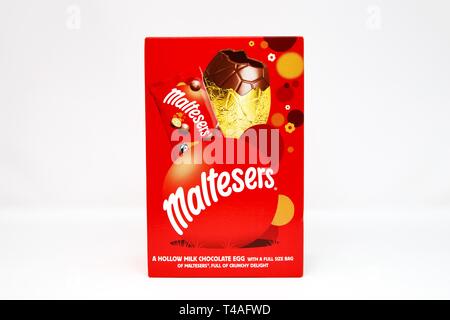 Maltesers Milk Chocolate Easter Egg  on a white background Stock Photo
