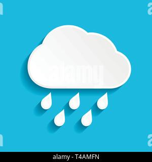 Rain icon with cloud and drop Stock Vector
