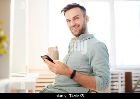 Young Man in Morning Stock Photo