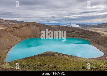 Lake inside Viti - Hell crater of Krafla caldera in Iceland Stock Photo