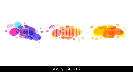 Abstract geometric shapes. Liquid gradient banners isolated on white background. Fluid vector background. Gradient geometric banners with flowing Stock Vector