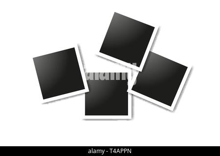 Set of realistic square frames, Vector Photo frame mockup design. Vector frames photo collage on white background. Vector illustration Stock Vector