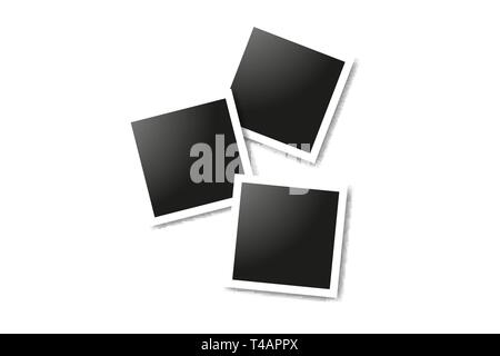 Set of realistic square frames, Vector Photo frame mockup design. Vector frames photo collage on white background. Vector illustration Stock Vector