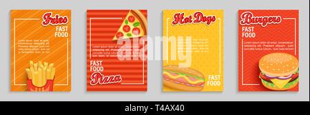 Set of fast food shop flyers,banners. Stock Vector