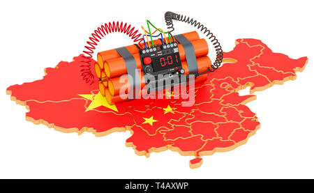 Terrorist Attacks in China concept. 3D rendering isolated on white background Stock Photo