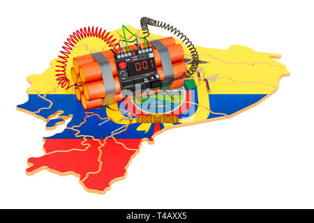 Terrorist Attacks in Ecuador concept. 3D rendering isolated on white background Stock Photo