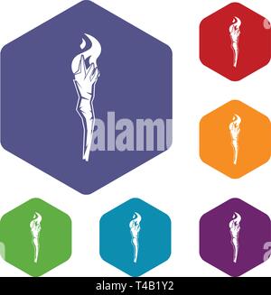 Torch icons vector hexahedron Stock Vector