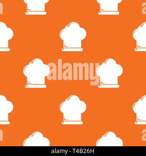 Chef hat pattern vector orange Stock Vector