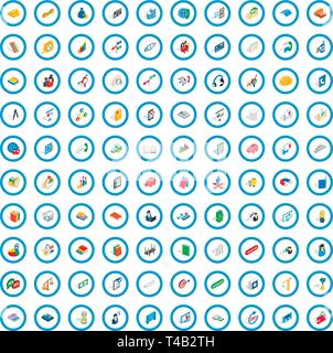 100 team icons set, isometric 3d style Stock Vector